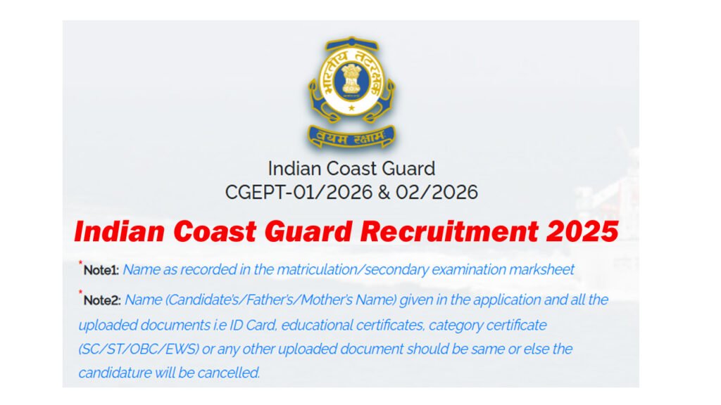 Indian Coast Guard Recruitment 2025